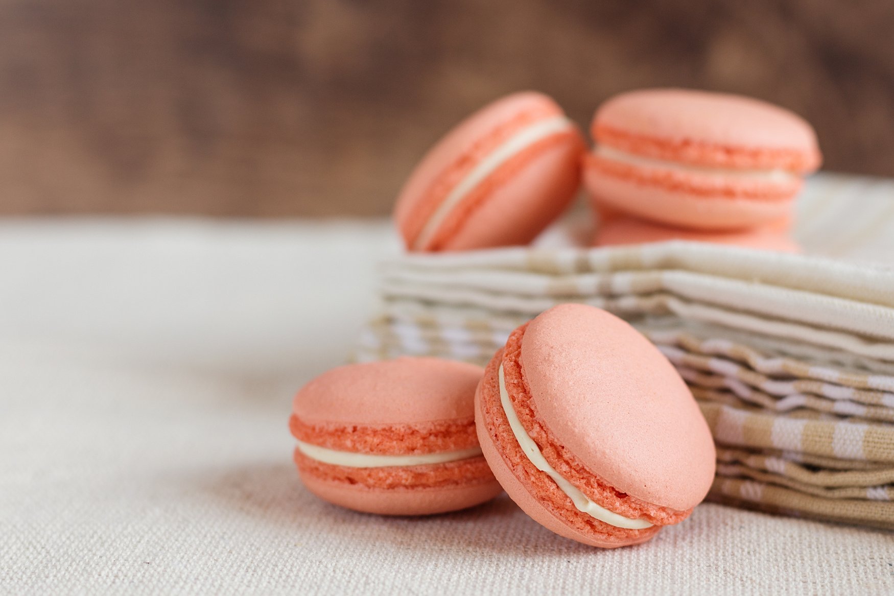 Peach color macaroons